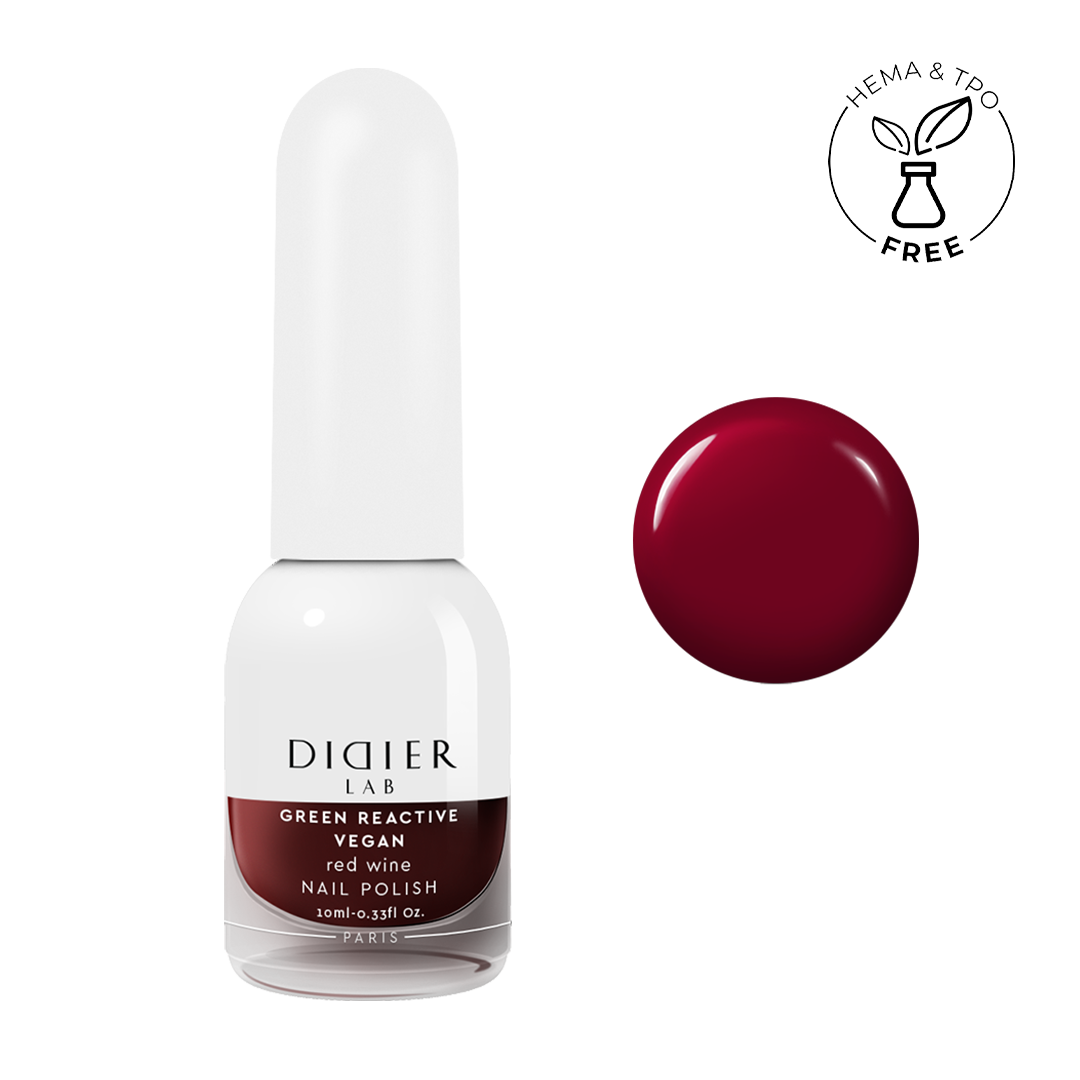 Vegaaninen kynsilakka Green reactive Didier Lab red wine 10ml