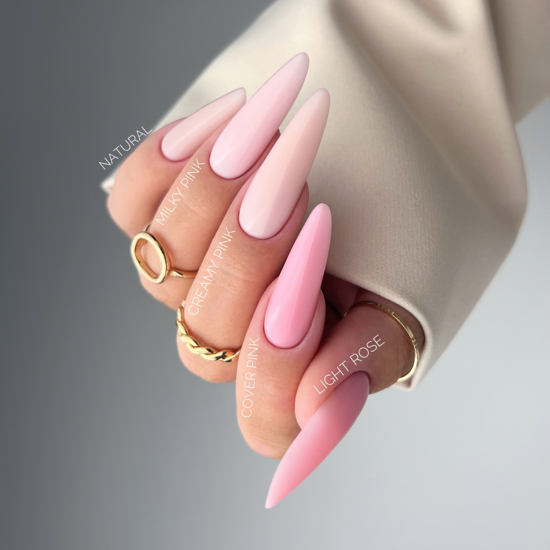Geelilakka, Rubber base coat, Milky Pink, 10ml