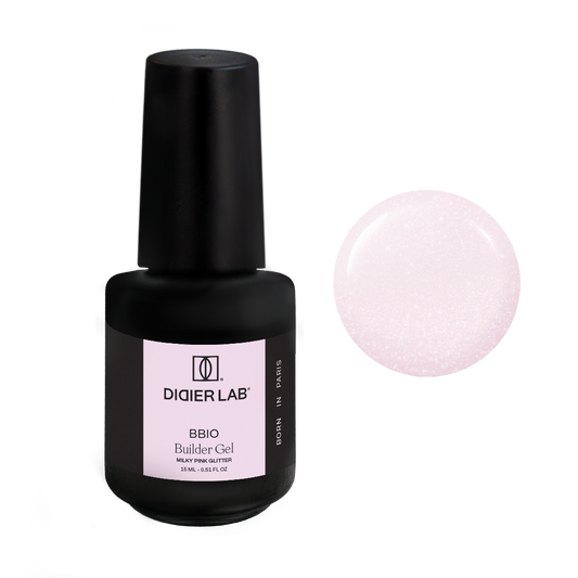 Rakennegeeli BBIO Didier Lab, Milky Pink Glitter, HEMA & TPO FREE 15ml