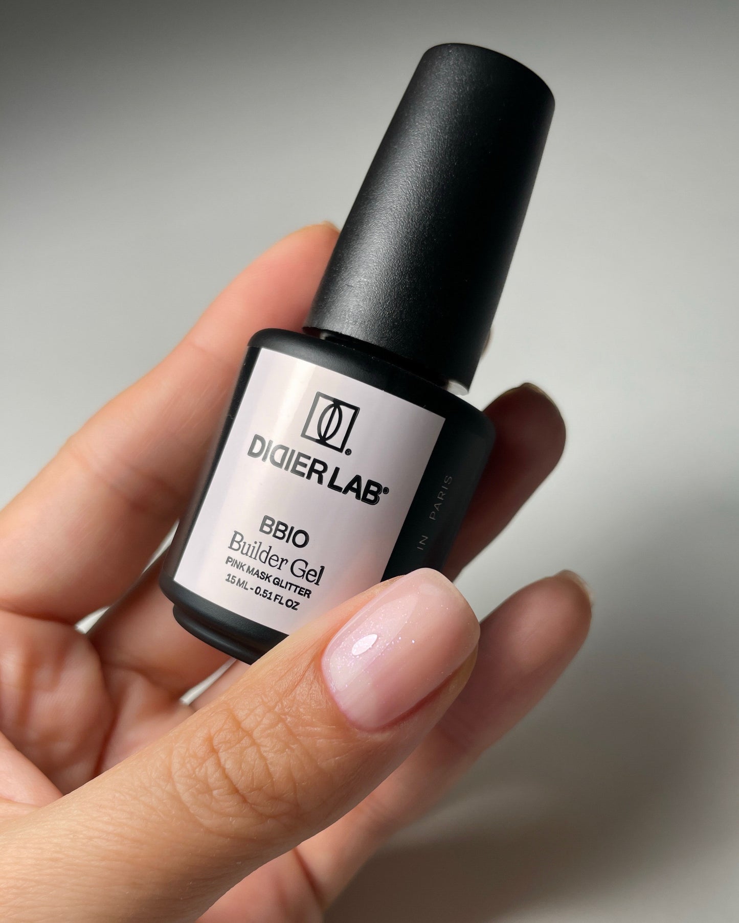 Rakennegeeli BBIO Didier Lab, Pink Mask Glitter, HEMA & TPO FREE 15ml