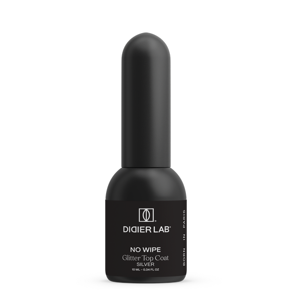 Geelipäällyslakka Glitter Top coat, silver, Didier Lab 10 ml