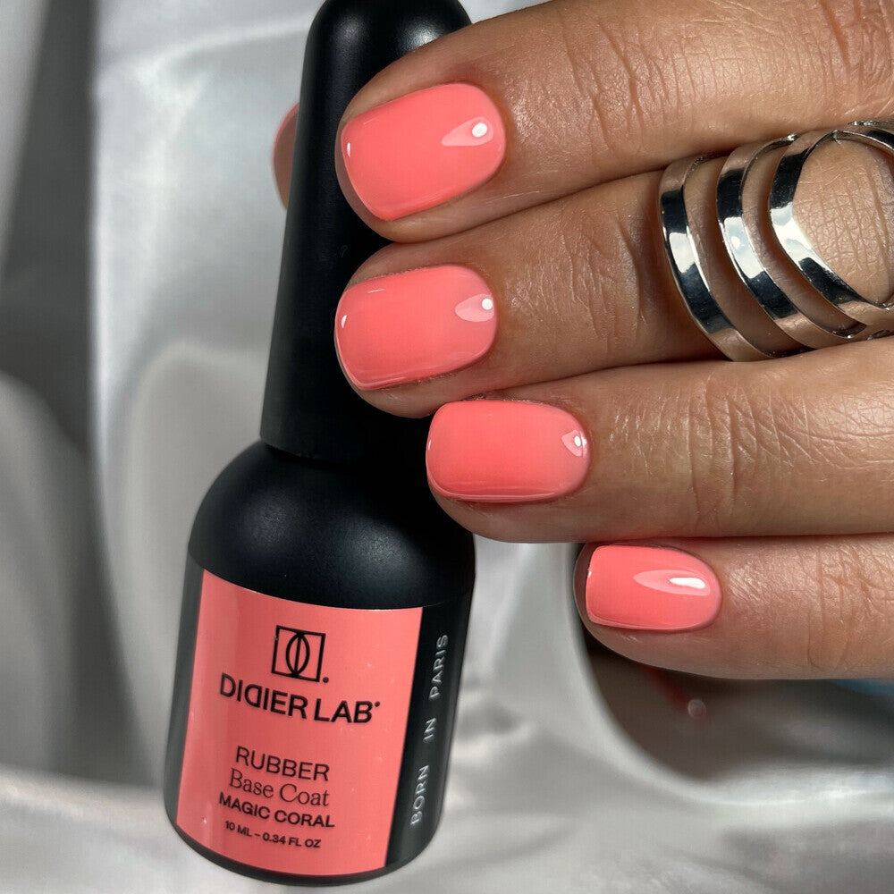 Geelilakka, Rubber base coat, magic coral, 10ml