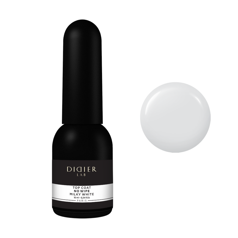 Geelipäällyslakka top coat no wipe Milky White, Didier lab, 10ml