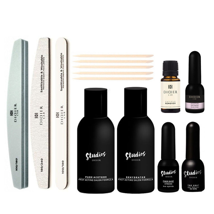 Manikyyrisetti Polybase Milky Pink ja strong aluslakka